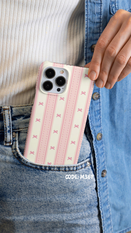 Pink BOW Stripe Case